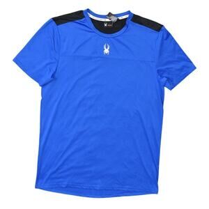 Spyder Active Men's M Blue Polyester Activewear T-Shirt Short Sleeve Crew Neck